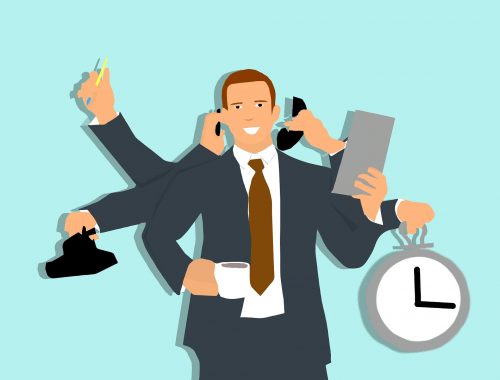 cartoon-image-of-a-businessman-with-many-arms-multitasking-against-the-clock