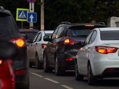 shot-of-a-traffic-jam-with-multiple-cars